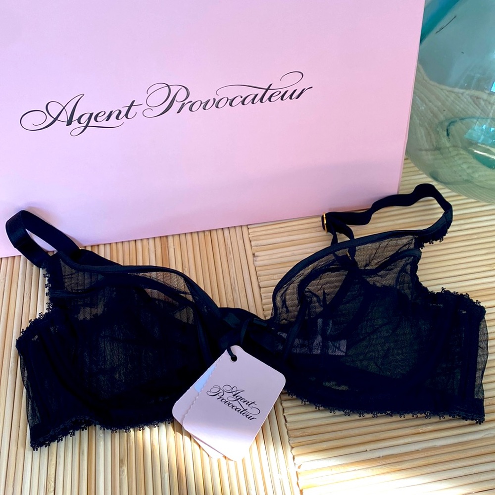 Agent Provocateur Black Sheer Lace Underwire Bra